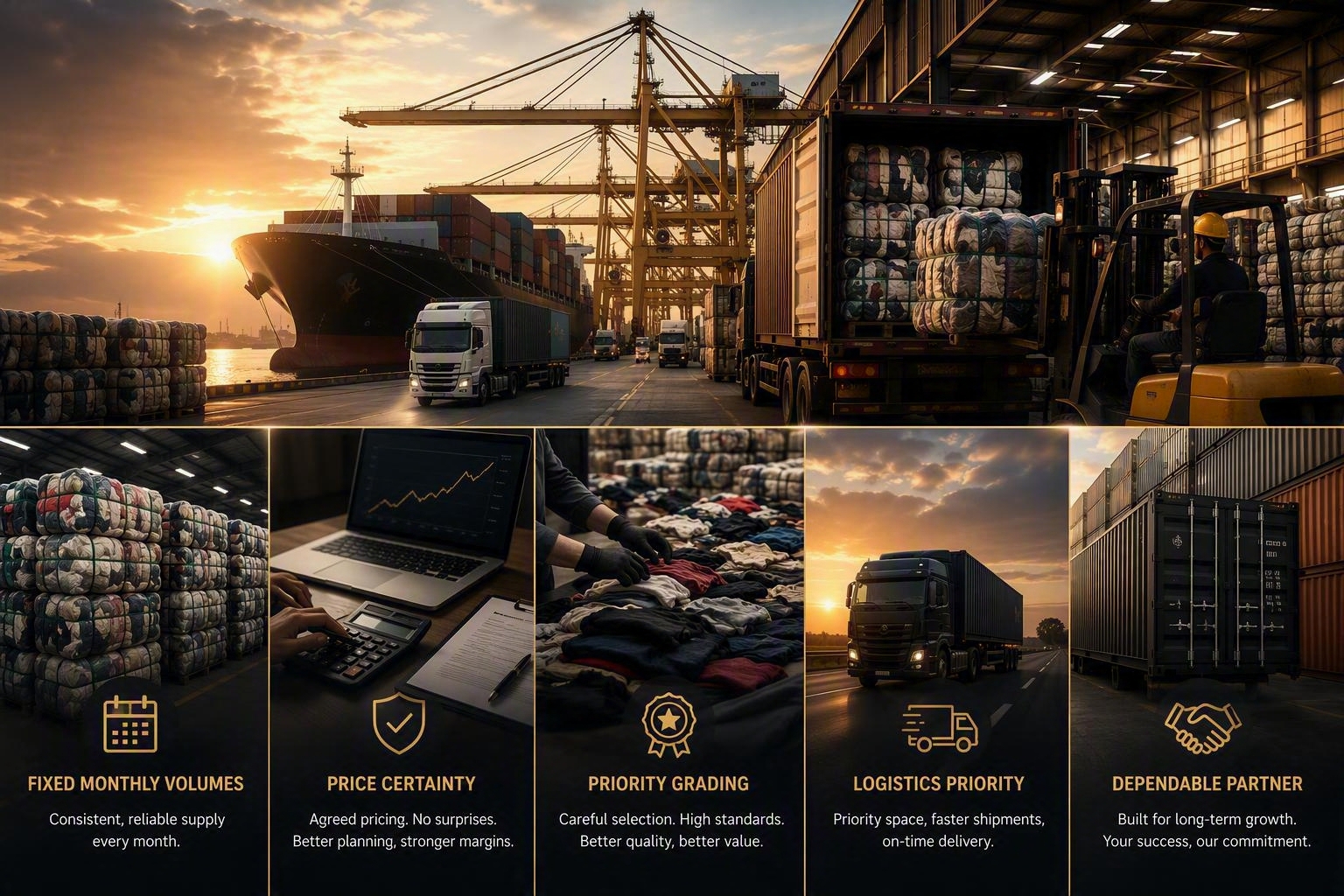 Used clothing warehouse and storage – bulk export preparation for wholesale buyers